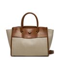 Furla Bolso Tesuto Canvas Natural Cognac Furla Bolso Tesuto Canvas Natural Cognac